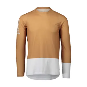 POC Cyklistický dres s dlhým rukávom letný - MTB PURE - biela/hnedá POC Cyklistický dres s dlhým rukávom letný - MTB PURE - biela/hnedá