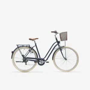Mestský bicykel - Mestský bicykel Elops 520 so zníženým rámom modrý Mestský bicykel - Mestský bicykel Elops 520 so zníženým rámom modrý