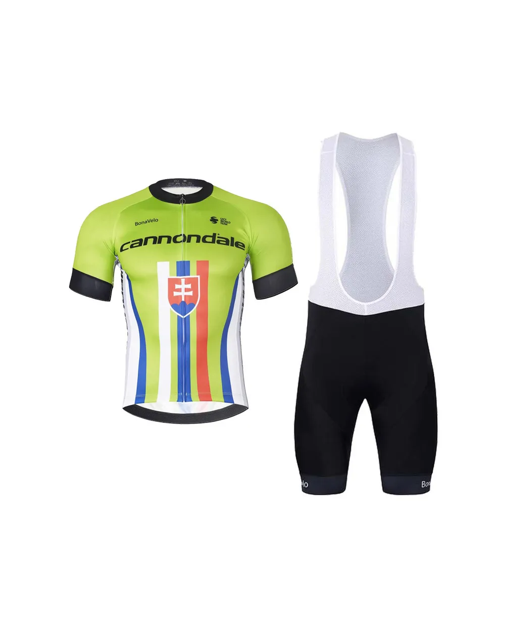 BONAVELO Cyklistický krátky dres a krátke nohavice - CANNONDALE SK - čierna/zelená BONAVELO Cyklistický krátky dres a krátke nohavice - CANNONDALE SK - čierna/zelená