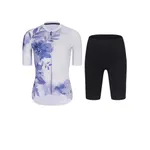 RIVANELLE Cyklistický krátky dres a krátke nohavice - FLOWERY LADY - čierna/modrá RIVANELLE Cyklistický krátky dres a krátke nohavice - FLOWERY LADY - čierna/modrá