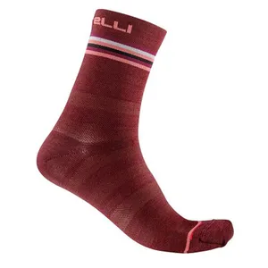 CASTELLI Cyklistické ponožky klasické - GO 15 LADY - bordová CASTELLI Cyklistické ponožky klasické - GO 15 LADY - bordová