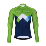 BONAVELO Cyklistický dres s dlhým rukávom zimný - SLOVENIA - modrá/zelená BONAVELO Cyklistický dres s dlhým rukávom zimný - SLOVENIA - modrá/zelená