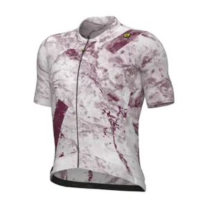 ALÉ Cyklistický dres s krátkym rukávom - MARBLE PR-E - biela/červená ALÉ Cyklistický dres s krátkym rukávom - MARBLE PR-E - biela/červená
