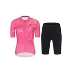 RIVANELLE Cyklistický krátky dres a krátke nohavice - PASSION - žltá/ružová RIVANELLE Cyklistický krátky dres a krátke nohavice - PASSION - žltá/ružová