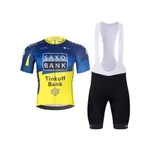 BONAVELO Cyklistický krátky dres a krátke nohavice - SAXO BANK TINKOFF - žltá/modrá/čierna BONAVELO Cyklistický krátky dres a krátke nohavice - SAXO BANK TINKOFF - žltá/modrá/čierna