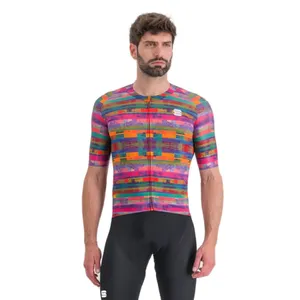 Pánsky cyklistický dres s krátkym rukávom SPORTFUL Glitch bomber jersey, multicolor pink Pánsky cyklistický dres s krátkym rukávom SPORTFUL Glitch bomber jersey, multicolor pink