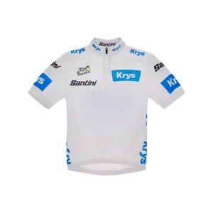 SANTINI Cyklistický dres s krátkym rukávom - TDF BEST YOUNG RIDER - biela SANTINI Cyklistický dres s krátkym rukávom - TDF BEST YOUNG RIDER - biela