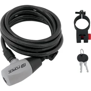 Šport a outdoor | Cyklistika | Cyklodoplnky | Zámky - Force RON špirálový s držiakom 185 cm/8 mm, čierny Šport a outdoor | Cyklistika | Cyklodoplnky | Zámky - Force RON špirálový s držiakom 185 cm/8 mm, čierny