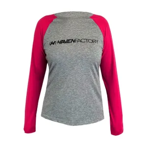 HAVEN Cyklistický dres s dlhým rukávom letný - FACTORY TRAIL - ružová/šedá HAVEN Cyklistický dres s dlhým rukávom letný - FACTORY TRAIL - ružová/šedá