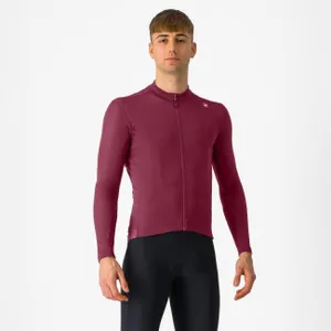 CASTELLI Cyklistický dres s dlhým rukávom zimný - ESPRESSO THERMAL - bordová CASTELLI Cyklistický dres s dlhým rukávom zimný - ESPRESSO THERMAL - bordová