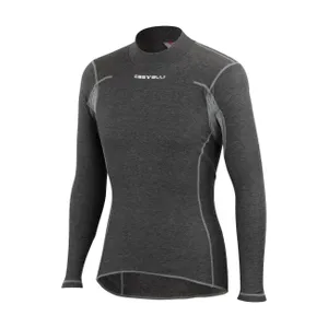 CASTELLI Cyklistické tričko s dlhým rukávom - FLANDERS WARM - šedá CASTELLI Cyklistické tričko s dlhým rukávom - FLANDERS WARM - šedá