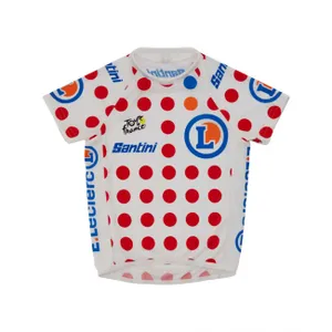 SANTINI Cyklistický dres s krátkym rukávom - TOUR DE FRANCE 2024 - červená/biela SANTINI Cyklistický dres s krátkym rukávom - TOUR DE FRANCE 2024 - červená/biela