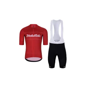 HOLOKOLO Cyklistický krátky dres a krátke nohavice - GEAR UP - čierna/červená HOLOKOLO Cyklistický krátky dres a krátke nohavice - GEAR UP - čierna/červená