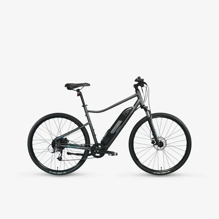 Trekingový bicykel - Elektrický trekingový bicykel 500 E sivý Trekingový bicykel - Elektrický trekingový bicykel 500 E sivý