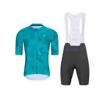 HOLOKOLO Cyklistický krátky dres a krátke nohavice - RUSTLE - antracitová/tyrkysová HOLOKOLO Cyklistický krátky dres a krátke nohavice - RUSTLE - antracitová/tyrkysová