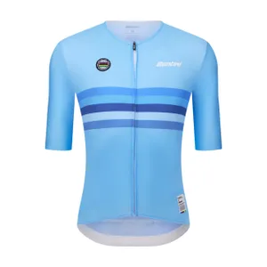 SANTINI Cyklistický dres s krátkym rukávom - UCI WORLD CHAMPION BELGIUM - modrá SANTINI Cyklistický dres s krátkym rukávom - UCI WORLD CHAMPION BELGIUM - modrá
