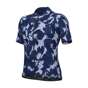 ALÉ Cyklistický dres s krátkym rukávom - FLOWER PRAGMA - biela/modrá ALÉ Cyklistický dres s krátkym rukávom - FLOWER PRAGMA - biela/modrá