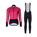 HOLOKOLO Cyklistická zimná bunda a nohavice - CLASSIC LADY - čierna/ružová HOLOKOLO Cyklistická zimná bunda a nohavice - CLASSIC LADY - čierna/ružová