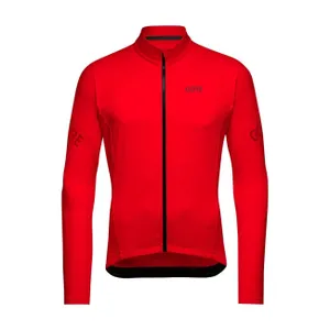 GORE Cyklistický dres s dlhým rukávom zimný - C3 THERMO - červená GORE Cyklistický dres s dlhým rukávom zimný - C3 THERMO - červená
