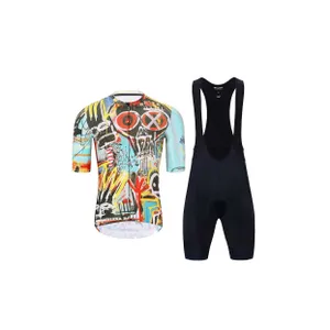 HOLOKOLO Cyklistický krátky dres a krátke nohavice - WILDLY II - viacfarebná/modrá HOLOKOLO Cyklistický krátky dres a krátke nohavice - WILDLY II - viacfarebná/modrá