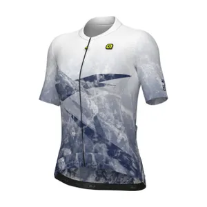 ALÉ Cyklistický dres s krátkym rukávom - QUARTZ PR-E - biela/modrá ALÉ Cyklistický dres s krátkym rukávom - QUARTZ PR-E - biela/modrá