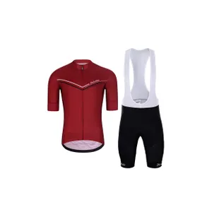 HOLOKOLO Cyklistický krátky dres a krátke nohavice - LEVEL UP - červená/čierna HOLOKOLO Cyklistický krátky dres a krátke nohavice - LEVEL UP - červená/čierna