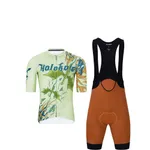 HOLOKOLO Cyklistický krátky dres a krátke nohavice - DRAGON - oranžová/hnedá/svetlo zelená HOLOKOLO Cyklistický krátky dres a krátke nohavice - DRAGON - oranžová/hnedá/svetlo zelená