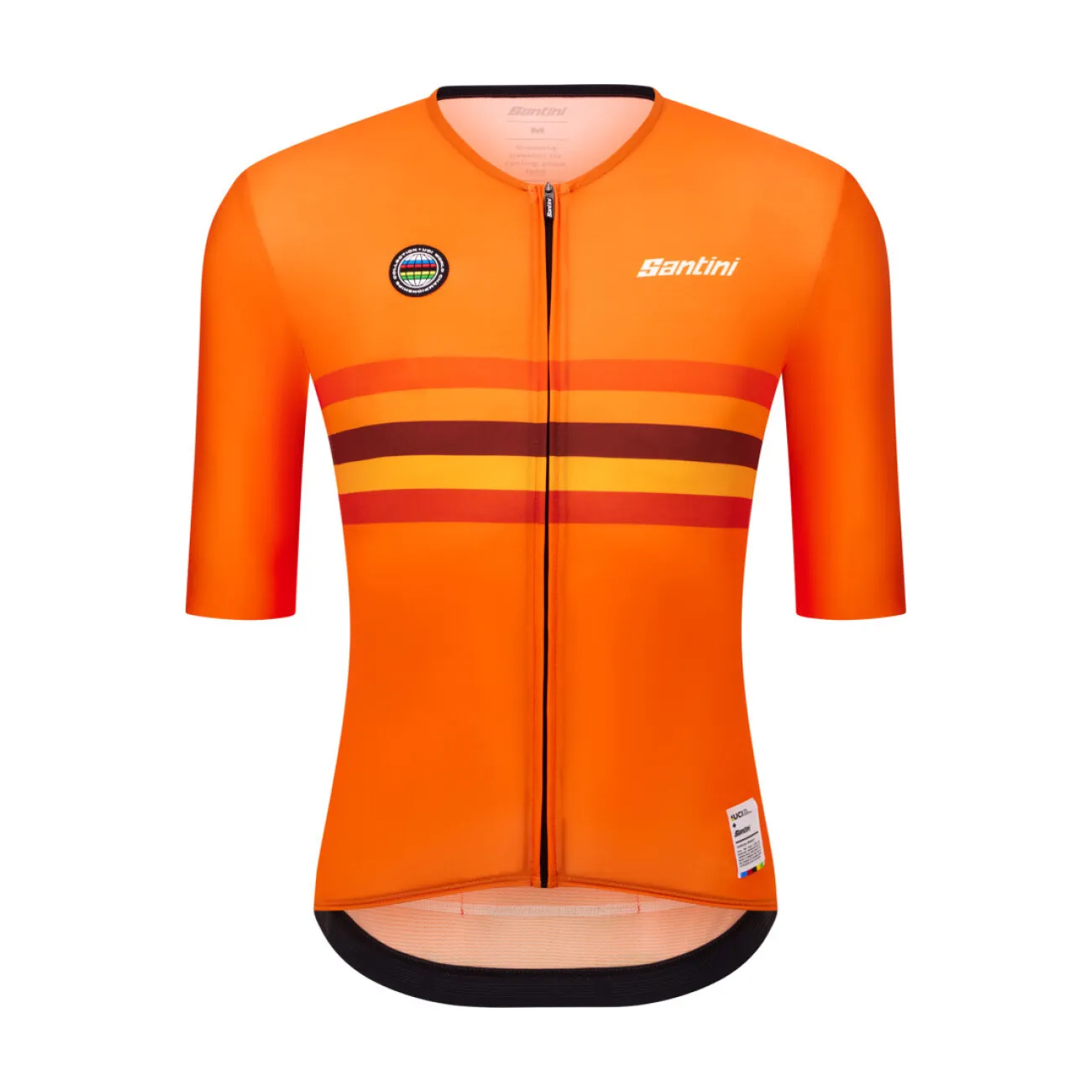 SANTINI Cyklistický dres s krátkym rukávom - UCI WORLD CHAMPION NETHERLANDS - oranžová SANTINI Cyklistický dres s krátkym rukávom - UCI WORLD CHAMPION NETHERLANDS - oranžová