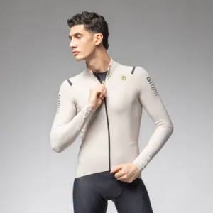 ALÉ Cyklistický dres s dlhým rukávom zimný - WARM RACE - ivory ALÉ Cyklistický dres s dlhým rukávom zimný - WARM RACE - ivory