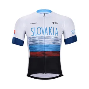 BONAVELO Cyklistický dres s krátkym rukávom - SLOVAKIA - biela/červená/modrá/čierna BONAVELO Cyklistický dres s krátkym rukávom - SLOVAKIA - biela/červená/modrá/čierna