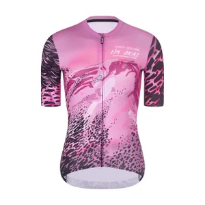 RIVANELLE Cyklistický dres s krátkym rukávom - ROSESCAPE - fialová/čierna RIVANELLE Cyklistický dres s krátkym rukávom - ROSESCAPE - fialová/čierna