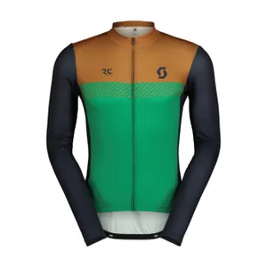 SCOTT Cyklistický dres s dlhým rukávom letný - RC TEAM - hnedá/zelená/čierna SCOTT Cyklistický dres s dlhým rukávom letný - RC TEAM - hnedá/zelená/čierna
