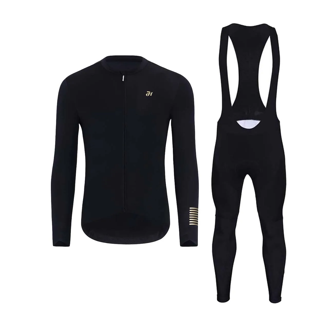 HOLOKOLO Cyklistický dlhý dres a nohavice - HOLOKOLO VICTORIOUS - zlatá/čierna HOLOKOLO Cyklistický dlhý dres a nohavice - HOLOKOLO VICTORIOUS - zlatá/čierna