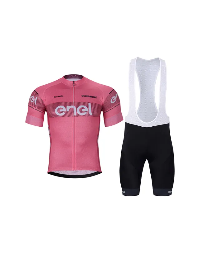 BONAVELO Cyklistický krátky dres a krátke nohavice - GIRO D´ITALIA - čierna/ružová BONAVELO Cyklistický krátky dres a krátke nohavice - GIRO D´ITALIA - čierna/ružová