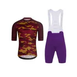 HOLOKOLO Cyklistický krátky dres a krátke nohavice - CAMOTRAIL - fialová/bordová HOLOKOLO Cyklistický krátky dres a krátke nohavice - CAMOTRAIL - fialová/bordová