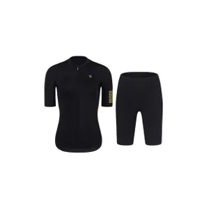 RIVANELLE Cyklistický krátky dres a krátke nohavice - VICTORIOUS GOLD LADY - zlatá/čierna RIVANELLE Cyklistický krátky dres a krátke nohavice - VICTORIOUS GOLD LADY - zlatá/čierna