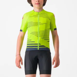 CASTELLI Cyklistický dres s krátkym rukávom - AERO KID - žltá CASTELLI Cyklistický dres s krátkym rukávom - AERO KID - žltá