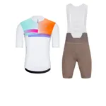 HOLOKOLO Cyklistický krátky dres a krátke nohavice - SPECTRO - hnedá/biela HOLOKOLO Cyklistický krátky dres a krátke nohavice - SPECTRO - hnedá/biela