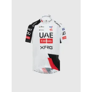 PISSEI Cyklistický dres s krátkym rukávom - UAE TEAM EMIRATES - XRG 2026 REPLICA JUNIOR - biela/čierna/červená PISSEI Cyklistický dres s krátkym rukávom - UAE TEAM EMIRATES - XRG 2026 REPLICA JUNIOR - biela/čierna/červená