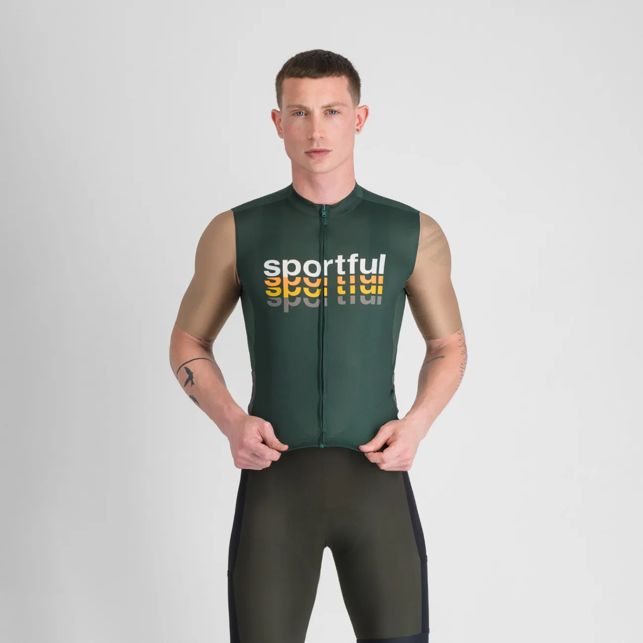 SPORTFUL Cyklistický dres s krátkym rukávom - SUPERGIARA 2 - zelená/zlatá SPORTFUL Cyklistický dres s krátkym rukávom - SUPERGIARA 2 - zelená/zlatá