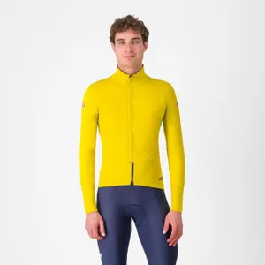 CASTELLI Cyklistická zateplená bunda - PERFETTO AIR - žltá CASTELLI Cyklistická zateplená bunda - PERFETTO AIR - žltá