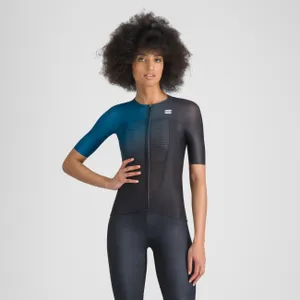 SPORTFUL Cyklistický dres s krátkym rukávom - LIGHT W - modrá/čierna SPORTFUL Cyklistický dres s krátkym rukávom - LIGHT W - modrá/čierna