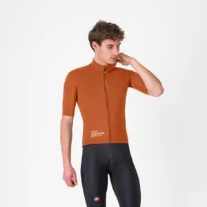 CASTELLI Cyklistická vetruodolná bunda - DO.DI.CI. SHORT SLEEVE - hnedá CASTELLI Cyklistická vetruodolná bunda - DO.DI.CI. SHORT SLEEVE - hnedá