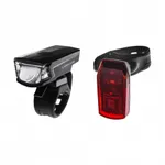 Svetlo na bicykel LONGUS Svetlá set SINGLE 1+1LED 2f 2f USB bat čierne Svetlo na bicykel LONGUS Svetlá set SINGLE 1+1LED 2f 2f USB bat čierne