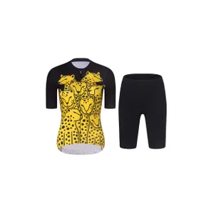 RIVANELLE Cyklistický krátky dres a krátke nohavice - CHEETAH II - čierna/žltá RIVANELLE Cyklistický krátky dres a krátke nohavice - CHEETAH II - čierna/žltá
