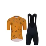 HOLOKOLO Cyklistický krátky dres a krátke nohavice - METTLE - čierna/oranžová HOLOKOLO Cyklistický krátky dres a krátke nohavice - METTLE - čierna/oranžová