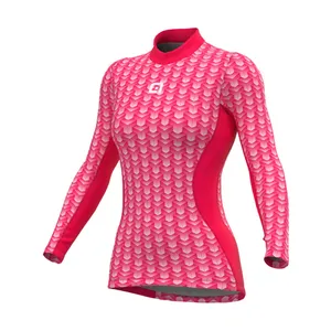 ALÉ Cyklistické tričko s dlhým rukávom - INTIMO CUBES LADY - ružová ALÉ Cyklistické tričko s dlhým rukávom - INTIMO CUBES LADY - ružová