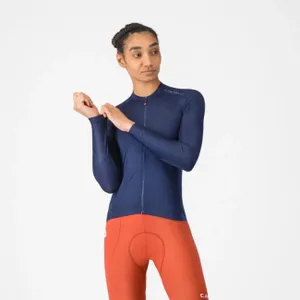 CASTELLI Cyklistický dres s dlhým rukávom letný - ESPRESSO 2 W - modrá CASTELLI Cyklistický dres s dlhým rukávom letný - ESPRESSO 2 W - modrá