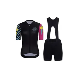 RIVANELLE Cyklistický krátky dres a krátke nohavice - MEDITATION - čierna/ružová RIVANELLE Cyklistický krátky dres a krátke nohavice - MEDITATION - čierna/ružová