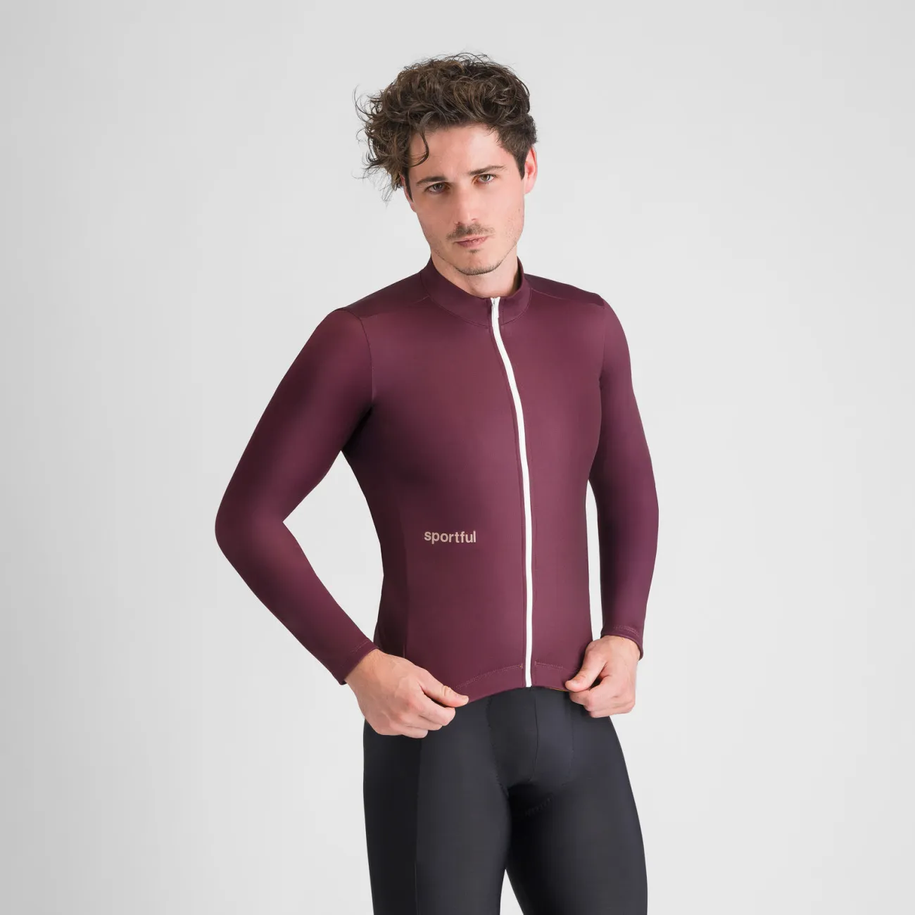 SPORTFUL Cyklistický dres s dlhým rukávom zimný - CLASSIC THERMAL - bordová SPORTFUL Cyklistický dres s dlhým rukávom zimný - CLASSIC THERMAL - bordová